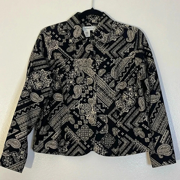 Coldwater Creek | Silk & Cotton paisley floral blazer jacket Women’s size PM M - Picture 8 of 8